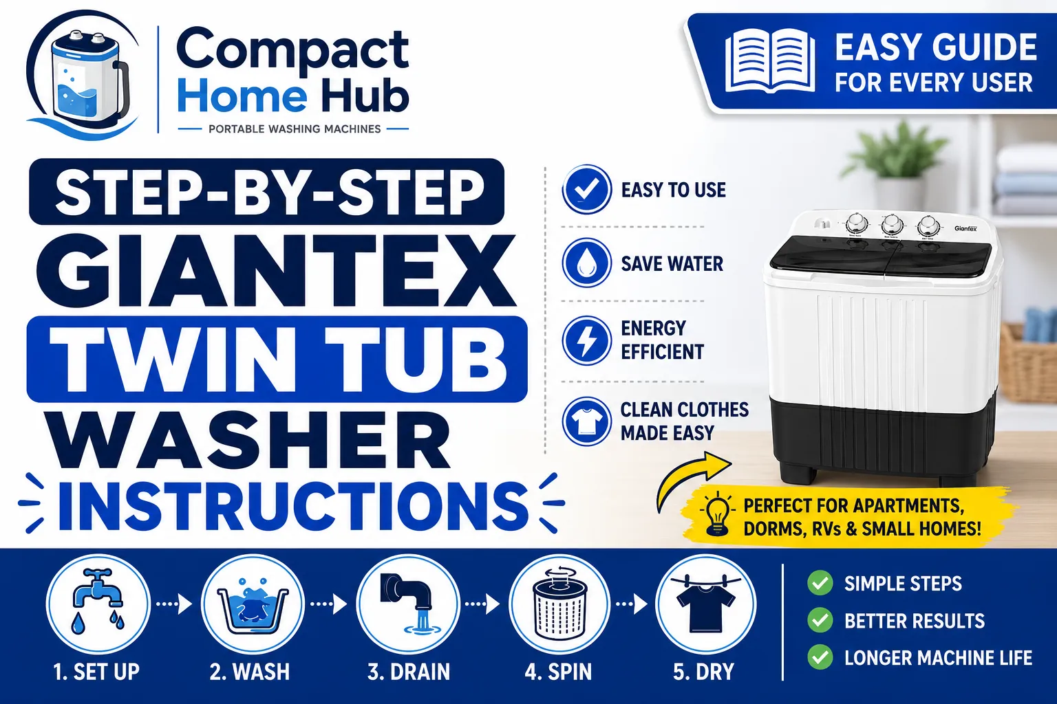 Giantex twin tub washing machine instructions