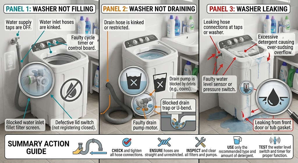 Portable Washing Machine Leaking Water